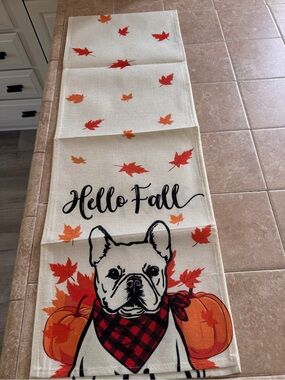 Set of 4 Seasonal French Bulldog Table Runners